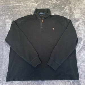 Polo by Ralph Lauren Black Quarter-Zip Sweater